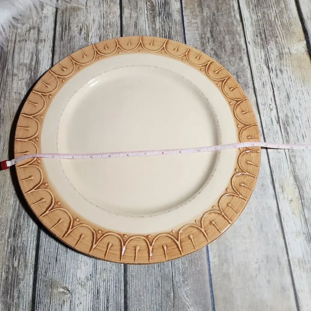 Pier1‎ Gemma Baroque honey round large Charger service plate made in Italy 13.5